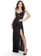 Long nightgown, lacing, lace edge, slit